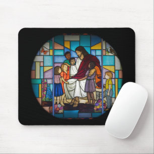 Tapis De Souris Jésus avec Vitrail pour enfants