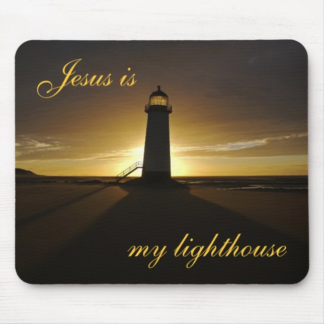 Tapis De Souris Jésus est mon phare (Devant)