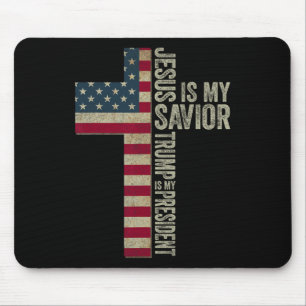 Tapis De Souris Jésus est mon sauveur Trump est mon président Trum