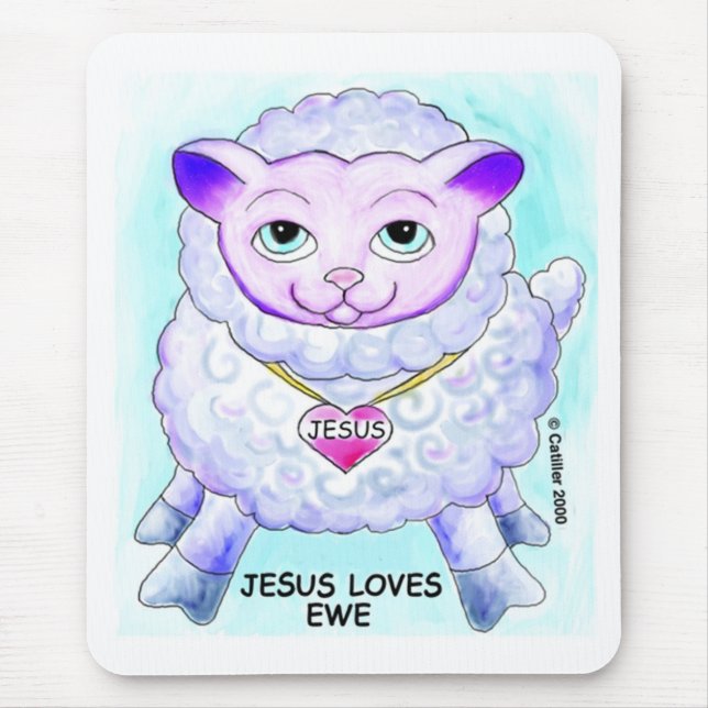 Tapis De Souris Jesus Love You nom personnalisé Souris Pad (Devant)