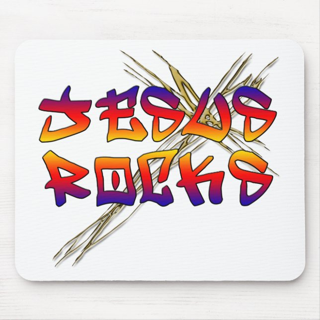 Tapis De Souris Jesus Rocks Christian (Devant)