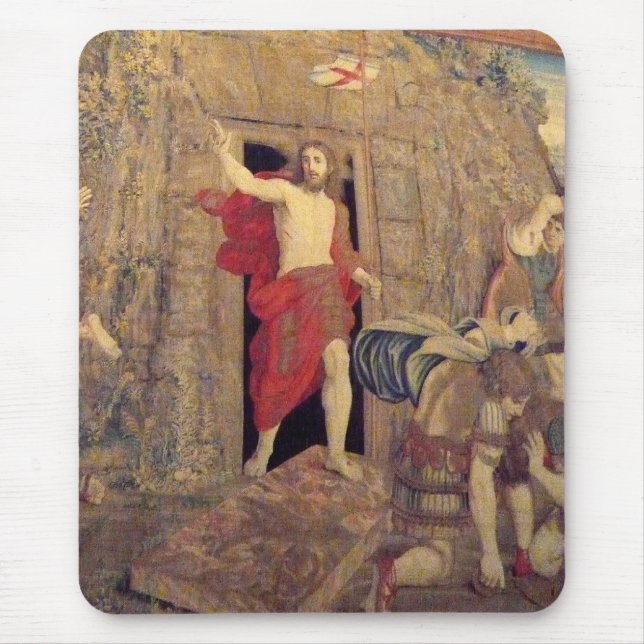 Tapis De Souris Jésus sur la Tapisserie de la Résurrection au Vati (Devant)