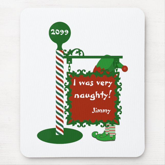 Tapis De Souris "J'étais très naugé" ou "bon" Noël Père Noël (Devant)