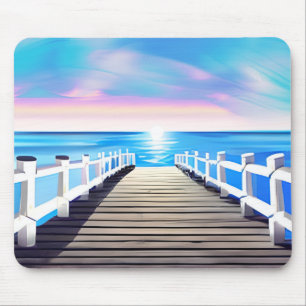 Tapis De Souris Jetée, océan et ciel à Dawn