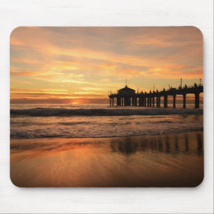 Tapis De Souris Jetty Over Beach Sunset