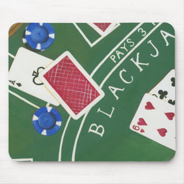 Tapis De Souris Jeu de Blackjack avec chips par Chariklia Zarris (Devant)