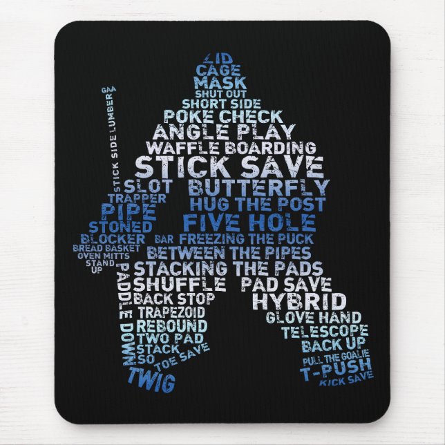 Tapis De Souris Jeu de gardien de hockey Texte Mousepad (Devant)