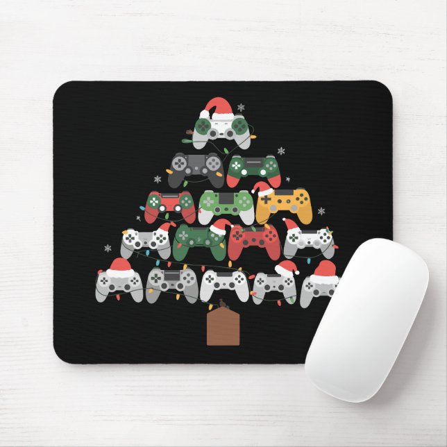 Tapis De Souris Jeu de Noël Arbre Joueurs Joueur Noël Cadeaux (Avec souris)