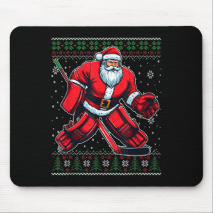 Tapis De Souris Jeu de Noël Père Noël Hockey Goalie Vilain Sweat d