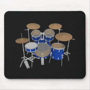 Tapis De Souris Jeu de tambour de 5 pièces - Finition bleue - Mou