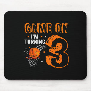 Tapis De Souris Jeu Enfants Sur I'm Turning 3 Basketball 3ème anni