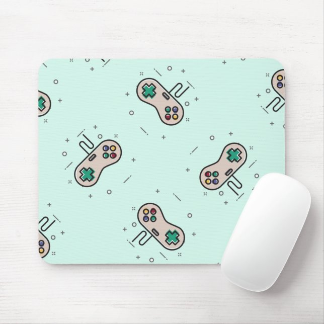 Tapis De Souris Jeu gris joystick sur bleu (Avec souris)