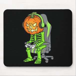 Tapis De Souris Jeu Halloween Skeleton Jack-o'-lantern Gamer Boy