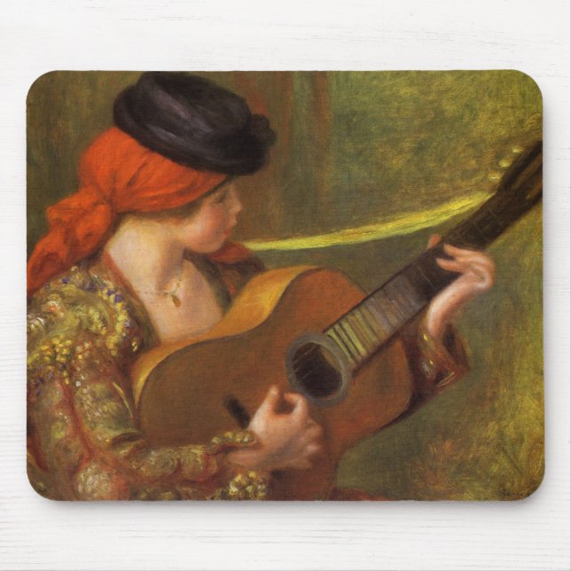 Tapis De Souris Jeune Espagnole avec guitare par Pierre Renoir (Devant)
