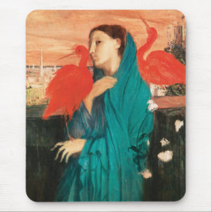 Tapis De Souris Jeune femme avec Ibis Fine Art par Edgar Degas