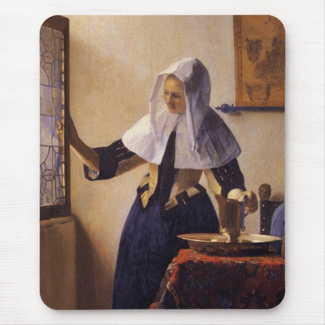 Tapis De Souris Jeune femme avec un broc de l'eau (Devant)