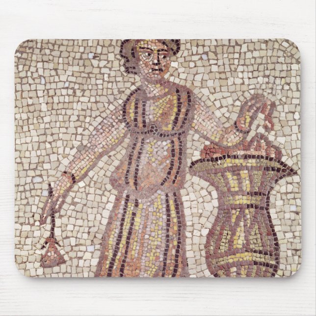 Tapis De Souris Jeune fille avec des fleurs (Devant)