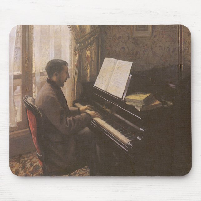 Tapis De Souris Jeune homme jouant au piano par Gustave Caillebott (Devant)