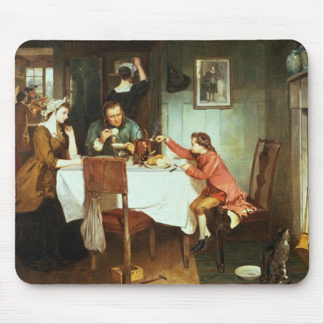 Tapis De Souris Jeune James Watt jouant avec la vapeur (Devant)