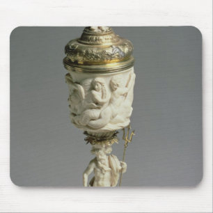 Tapis De Souris Jeune truie argentée et gobelet en ivoire découp