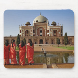 Tapis De Souris Jeunes Indiennes et tombeau d'Humayun, Delhi,