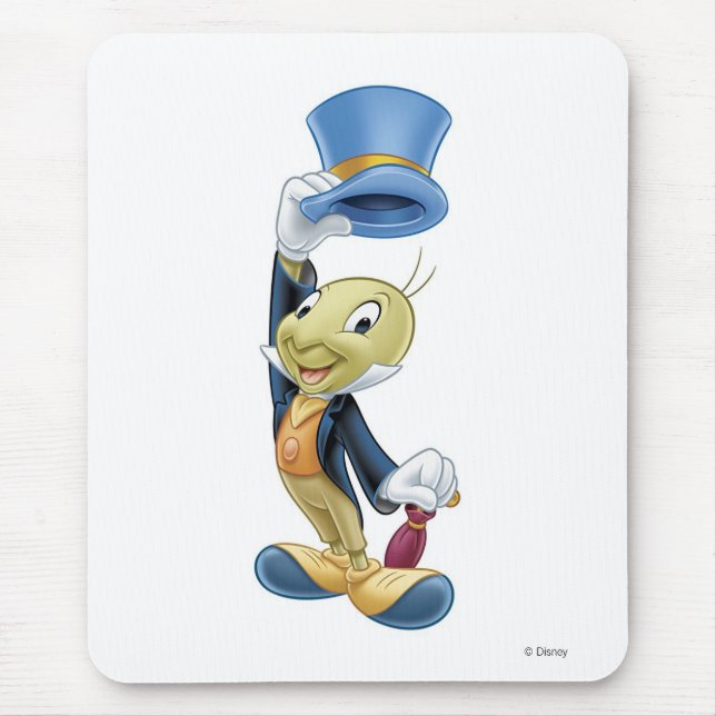 Tapis De Souris Jiminy Cricket Lifting Son Casquette Disney (Devant)