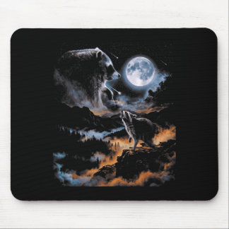 Tapis De Souris Jimothy Raccoon Howling At Moon Night Scene Meme