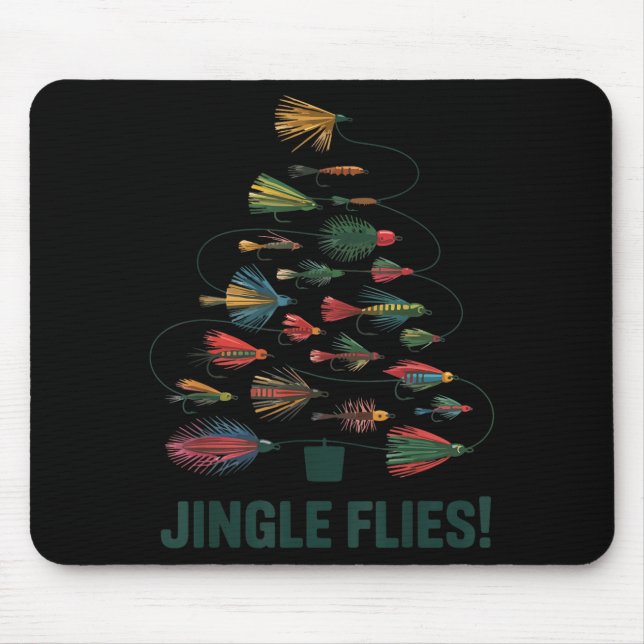 Tapis De Souris Jingle Flies Funny Fly Fishing Lure Christmas Paja (Devant)