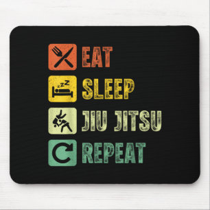 Tapis De Souris Jiu Jitsu Brésilien BJJ Vintage Manger Dormir Jiu