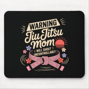 Tapis De Souris Jiu Jitsu Maman Mère Rétro Vintage Avertissement J