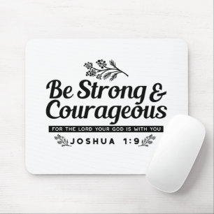 Tapis De Souris Jo 1:9 Conception du Verset biblique -Soyez fort e