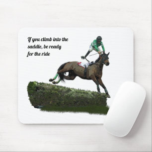 Tapis De Souris Jockey Cheval De Sauts Dans Pad Souris Vert