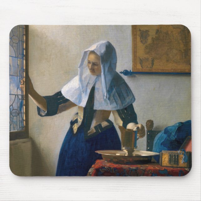 Tapis De Souris Johannes Vermeer - Femme avec un lanceur d'eau (Devant)