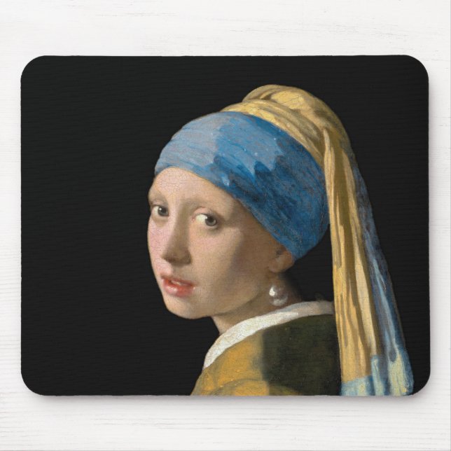 Tapis De Souris Johannes Vermeer - Fille avec une oreille perle (Devant)