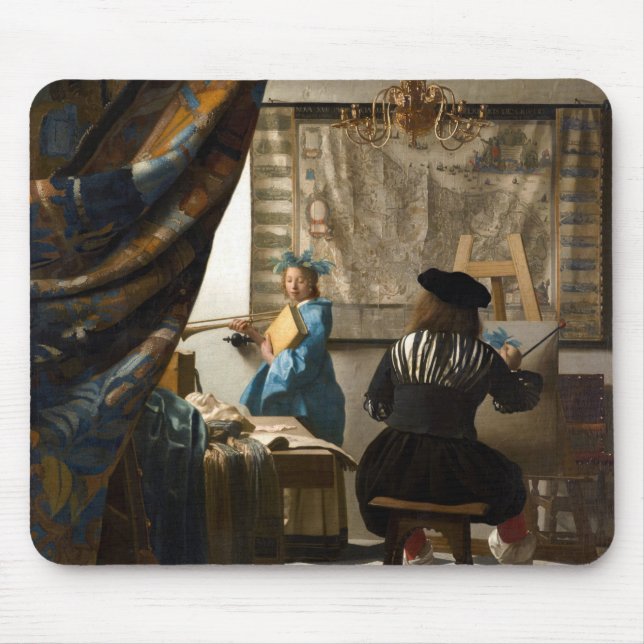 Tapis De Souris Johannes Vermeer - L'Allégorie de la Peinture (Devant)