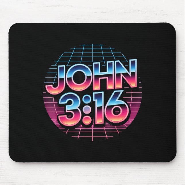Tapis De Souris John 3_16 80s Retro Christian Faith Design  (Devant)