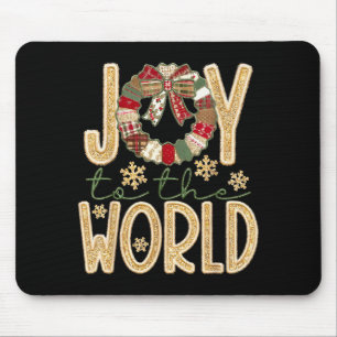 Tapis De Souris Joie au monde Jésus chrétien flocon de neige Noël