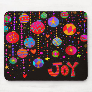 Tapis De Souris Joie Noël Ornements colorés Inspirivité