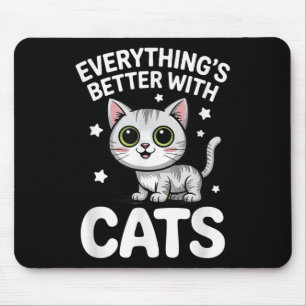 Tapis De Souris Joli Amoureux des chats Adultes Ou Enfants Garçons