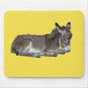 Tapis De Souris Joli âne chocolat bébé poulain dormant