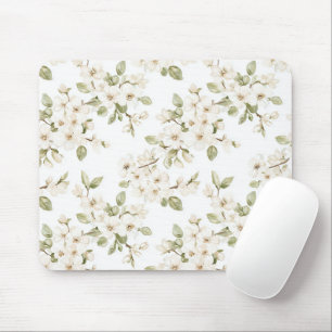 Tapis De Souris Joli arbre à fleurs crème