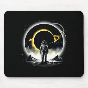Tapis De Souris Joli Astronaute Éclipse Spatiale Planète Science