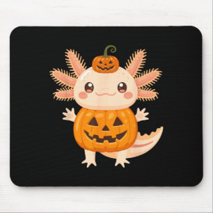 Tapis De Souris Joli Axolotl Citrouille Halloween Jack O Lantern E