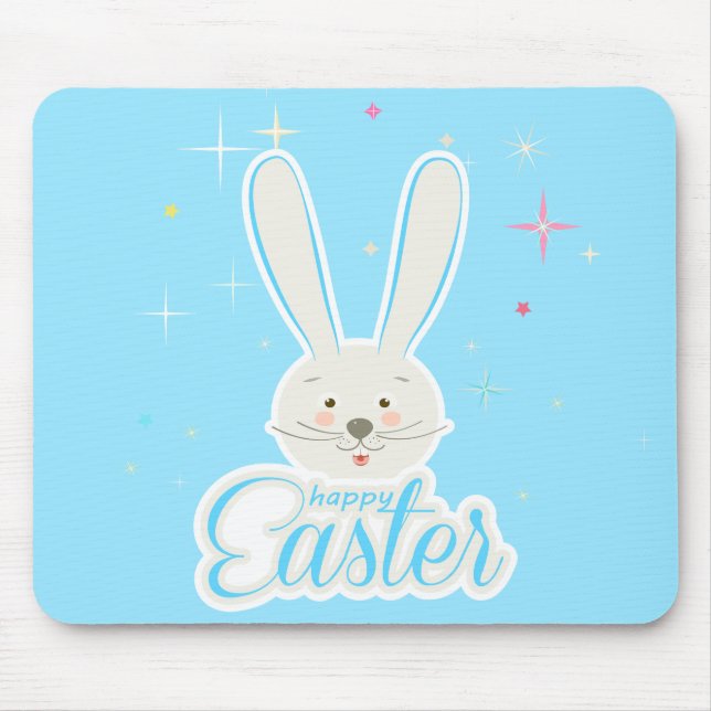 Tapis De Souris Joli Bunny de Pâques oeufs de chasse printemps de  (Devant)