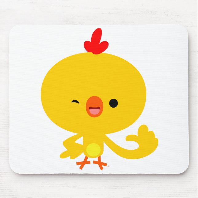 Tapis De Souris Joli Cool Cartoon Poulet Mousepad (Devant)
