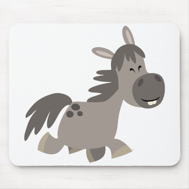 Tapis De Souris Joli dessin gris Pony Mousepad (Devant)