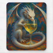 Joli dragon d'ivoire & Art fantastique de vin blan
