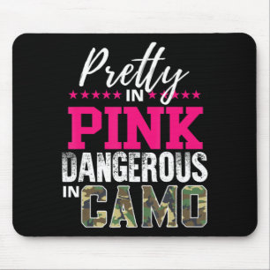 Tapis De Souris Joli En Rose Dangereux En Camo Chasse Fille