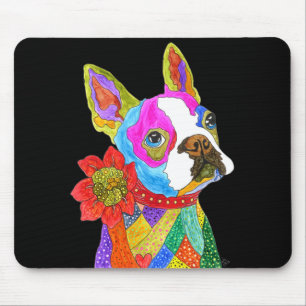 Tapis De Souris Joli et coloré Boston Terrier Mousepad