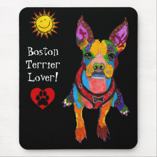 Tapis De Souris Joli et coloré Boston Terrier Mousepad